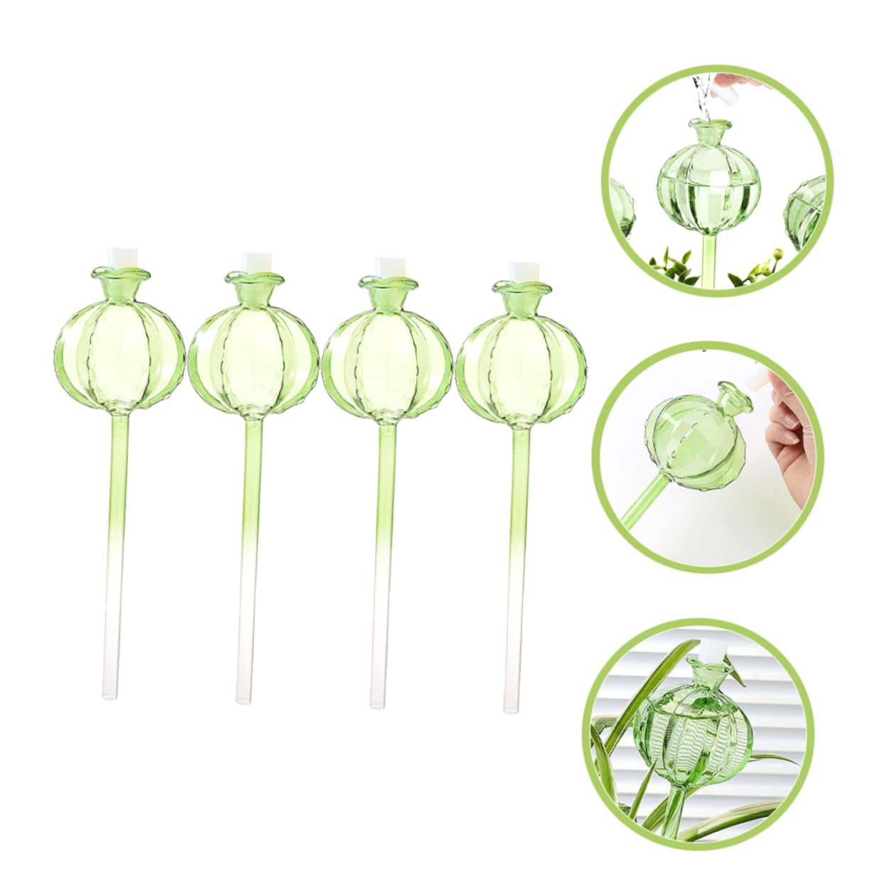 POPETPOP Globe D’arrosage Automatique pour Plantes, Lot de 4, Verre