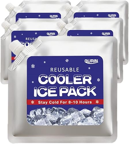GURIN Reusable Ice Packs for Lunch BoxCoolers, Bag, or Backpack Coolers - Cold Up to 8-12 Hours Long Lasting for Camping Picnic, Outdoor Activities,
