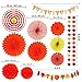 Supla 40 Pack Fall Party Decorations Set – Includes Autumn Hanging Paper Fans Pom Poms Fall Maple Leaves Party Swirls Streamers Fall Banner Backdrop Garland String for Thanksgiving Wedding Birthday