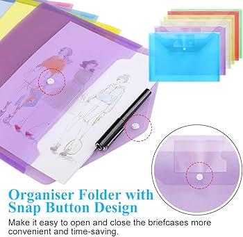 12 Buste Portadocumenti A4 Con Bottone A Pressione - Trasparenti E Impermeabili - Foto 11