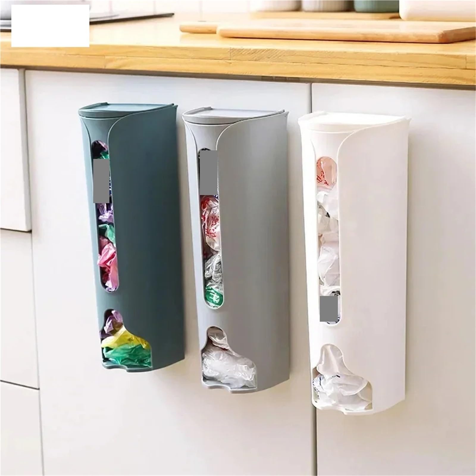 Dispensador De Bolsas De Basura Caja de almacenamiento de bolsas de basura for colgar en la pared, organizador de bolsas de plástico for cocina, dispensador de bolsas de basura for baño, accesorios de
