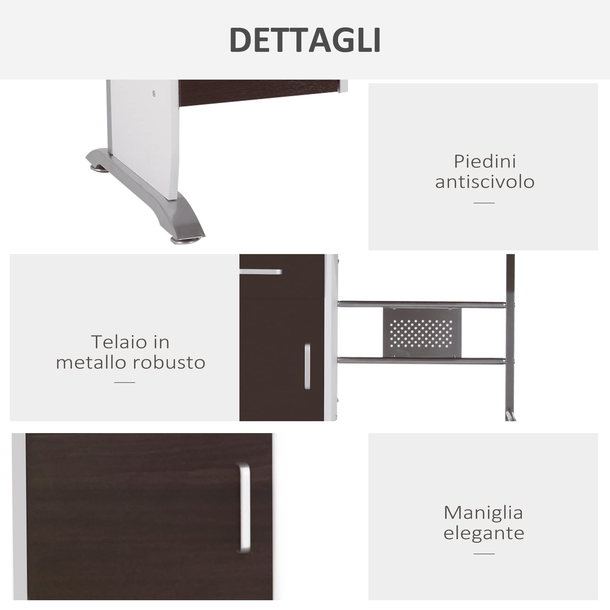 HOMCOM Scrivania per Computer Porta PC con Cassetto Legno 100x52x75 cm | Scrivania per Cameretta, Ufficio, Camera da Letto