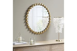 MADISON PARK SIGNATURE Wall Décor: Marlowe Metal Spherical Frame Round Mirror for...