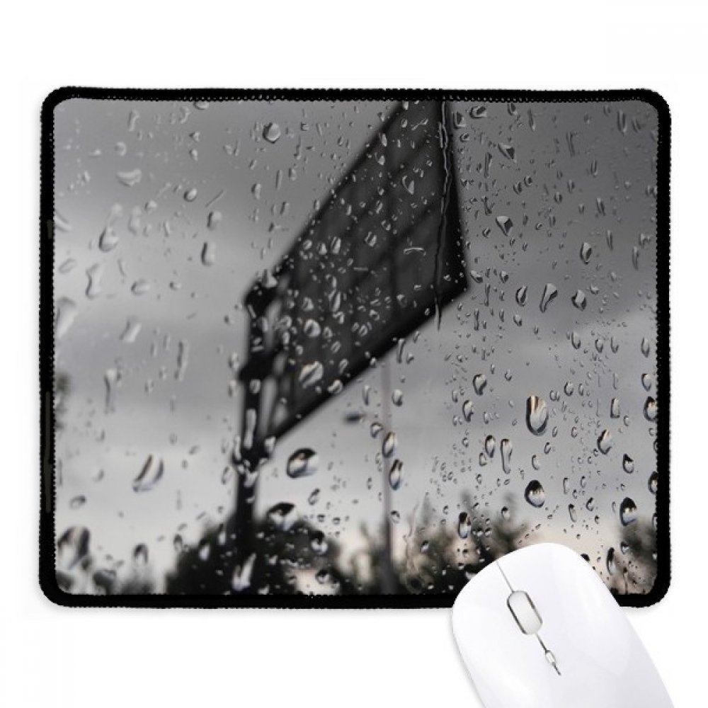 Mousepad negro de lona ideal para escritorios de juego y fotografía lluviosa 3