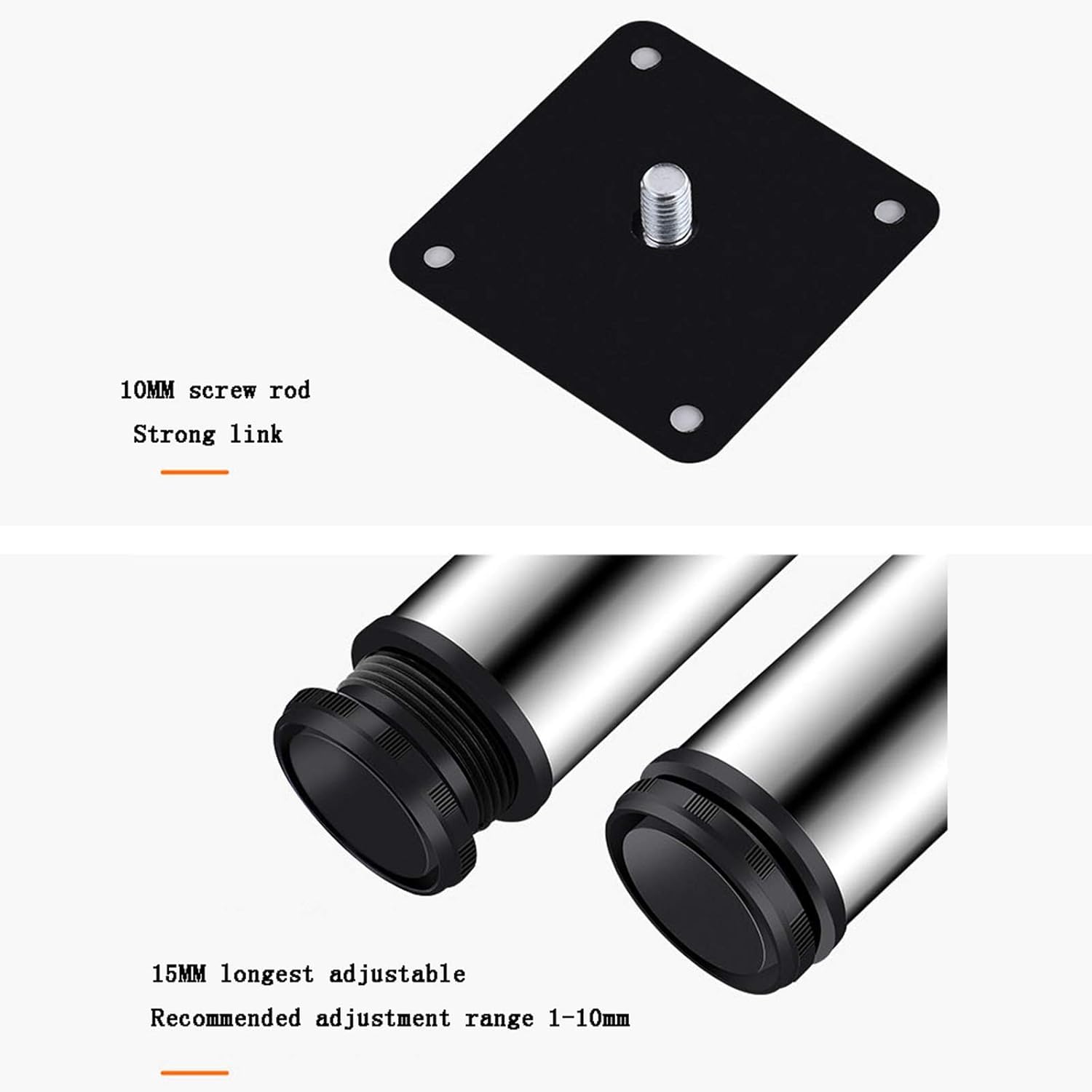 Gambe Regolabili per mobili Resistenti per scrivanie, tavolini da caffè, Set da 4 (100 mm/3,9 Pollici)