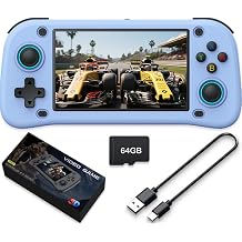New Handheld Game Console,Built-in 64G with 15000 games,Linux System,Portable Handheld Video Game Console  4.3 inch IPS Screen 30+ emulators& Linux System Blue,64G