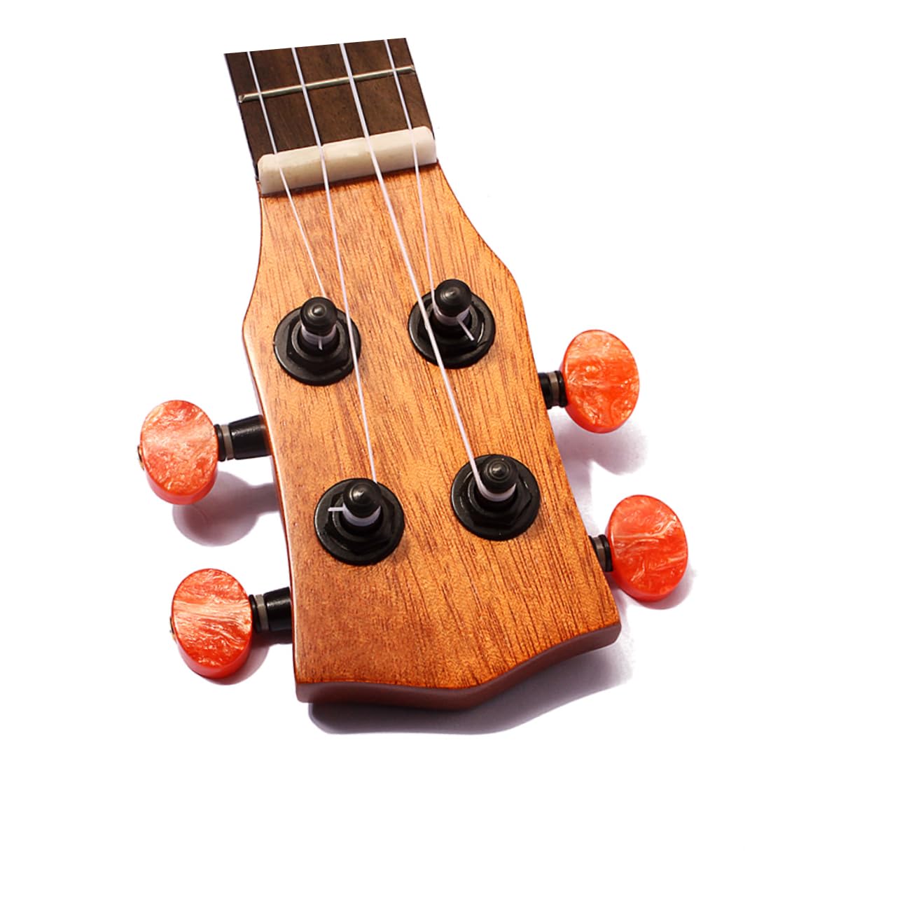 HANABASS Kleiner Taschen Ukulele aus Massiver Fichte mit Sapele Korpus 4 Saiten Schallloch Sopran Ukulele für Kinder Reisen 45 X 15 X 4,5cm