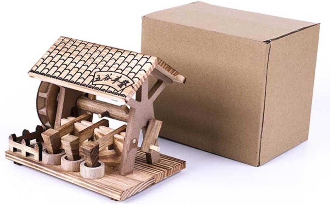 Wooden Grinding Mill Model Gift Rustic Country Style Desktop Decor image 2