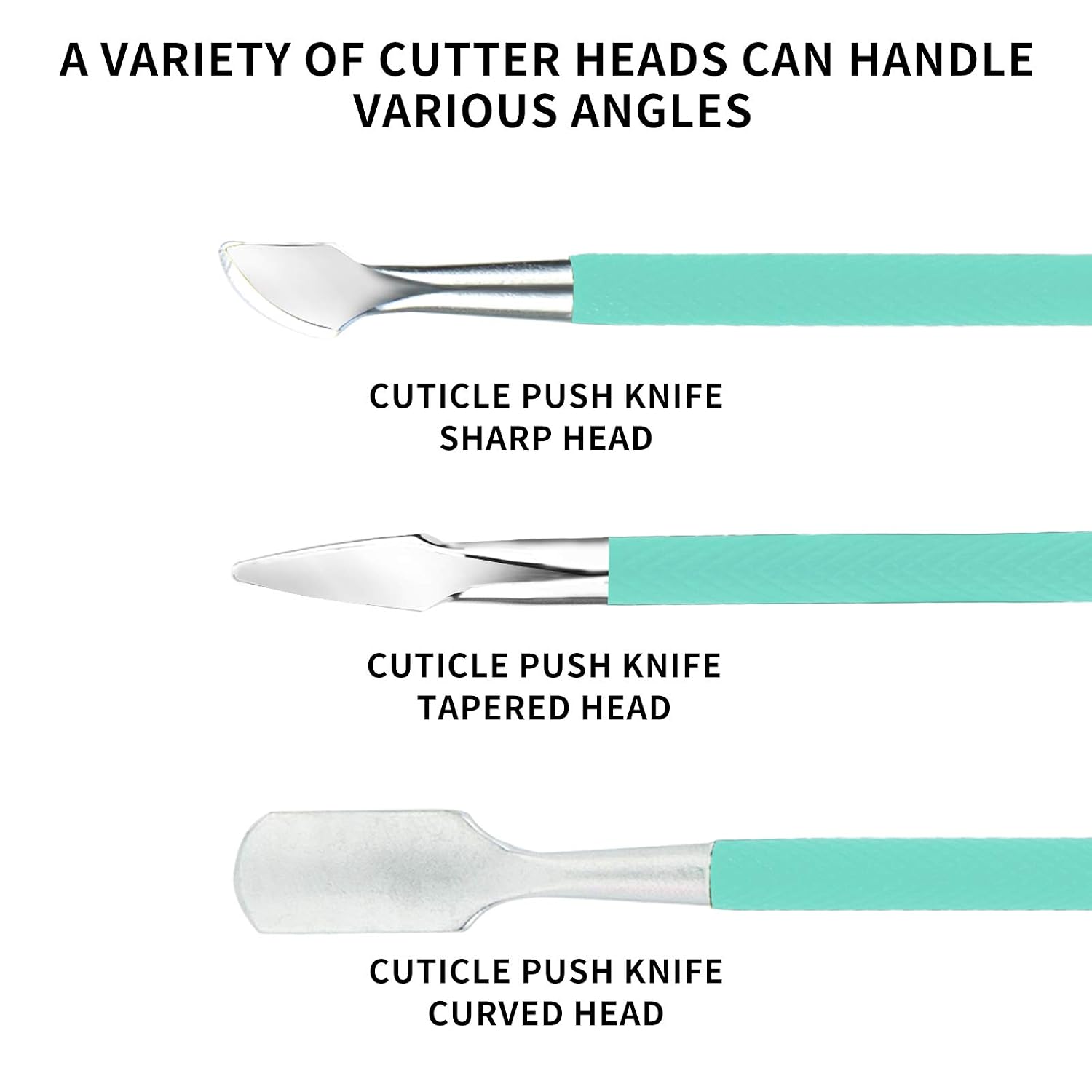 Cuticle Trimmer and Cuticle Pusher Multiple Functional Manicure Set with 6pcs Professional Stainless Steel Tools, Colorful Cuticle Clipper for Women (Green)