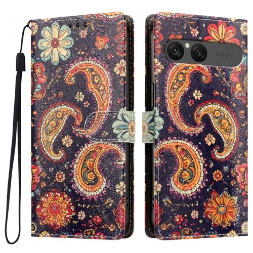 Étui portefeuille Sony Xperia 1 VI cuir clapet magnétique méduse