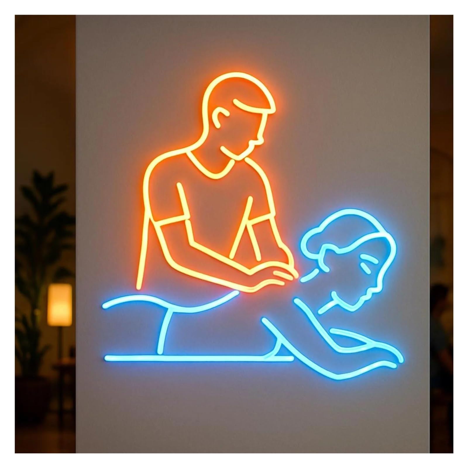 RONGCH Hanging Art Signs Neon Sign Business Massage Health Spa Salon Decor Light Dimmable for A Masseur Studio Room Shopkeepers 50cm