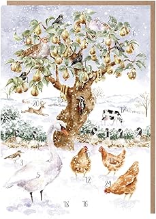 Wrendale Designs - Twelve Days of Christmas' Animal Advent Calendar Card