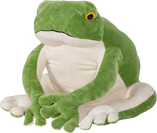 Rana gigante de peluche, rana verde de felpa grande de 28 pulgadas con imán, calcomanías de Navidad, rana realista de peluche grande, juguete de