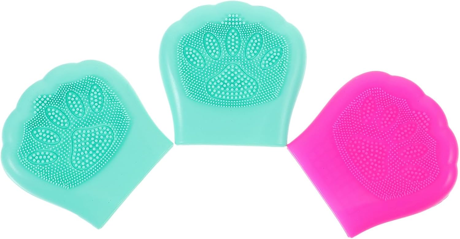 PRETYZOOM Silicone Cat Claw Face Cleaning Brush 3pcs Manual Facial Cleansing Brush Skin Cleansing Tool Gentle Daily Skincare Random Color