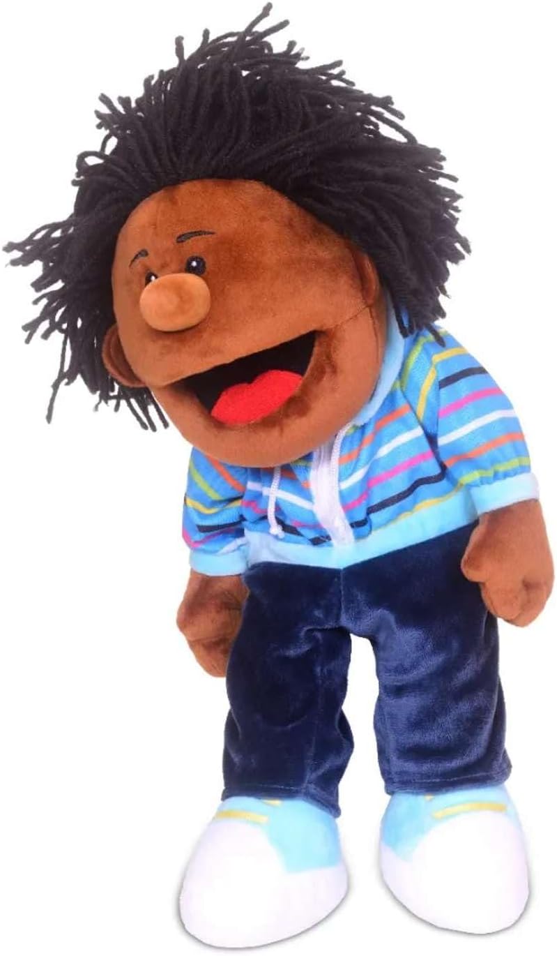 Black Boy Moving Mouth Hand Puppet