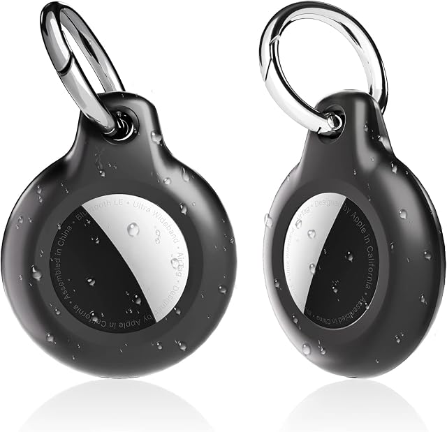 doeboe Protective Case for AirTags, Airtag Holder for Air tag GPS with Key Chain, Airtag Keyring Cover Rugged Full-Body Shockproof for Apple Tag Tracker, Scratch-Resistant Pet Collar Tracker[2 Packs]