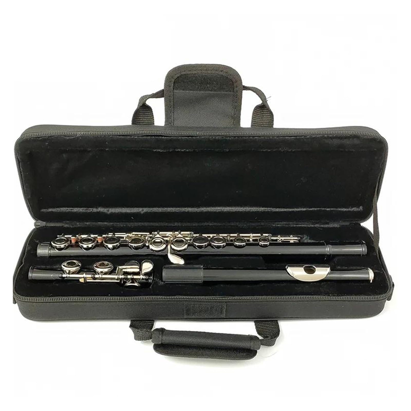 Flauta Negra Niquelada Con 16 Agujeros, Teclas C, Instrumento De Flauta, Cuproníquel, Niquelado, Con Llave E Flauta Travesera Kit