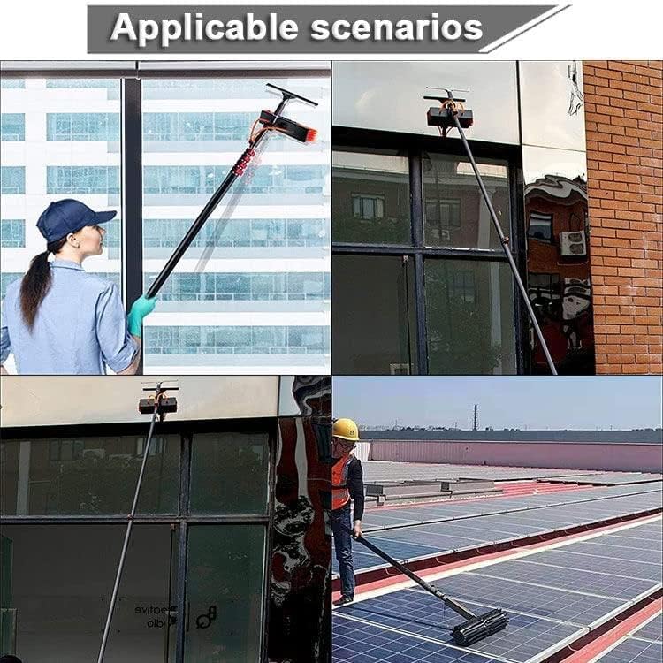 Miniatura 8 de GEHPYYDS Kit de barra de lavado de limpieza de ventanas de 9.8-35.4 ft, sistema de limpieza alimentado por agua con manguera de 65.6 ft y escobilla