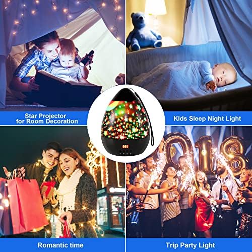 Night Light Kids, Star Night Light Projector-2 in 1 Veilleuse Enfant-Star Projector, That Rotates 360 Degree Rotation&LED Timer Control Bedroom Decor Lamp, Kids Projector Night Light for 2-9 Year Old Birthday Easter Gifts for Girls and Boys Light 6