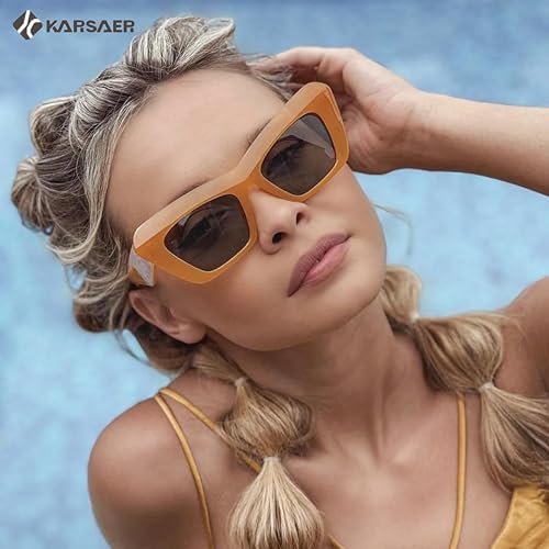 Miniatura 2 de Karsaer Vision - Lentes de sol retro vintage Cateye para mujer, montura cuadrada, lentes de sol de los años 90, lentes de sol clásicos de los años 70