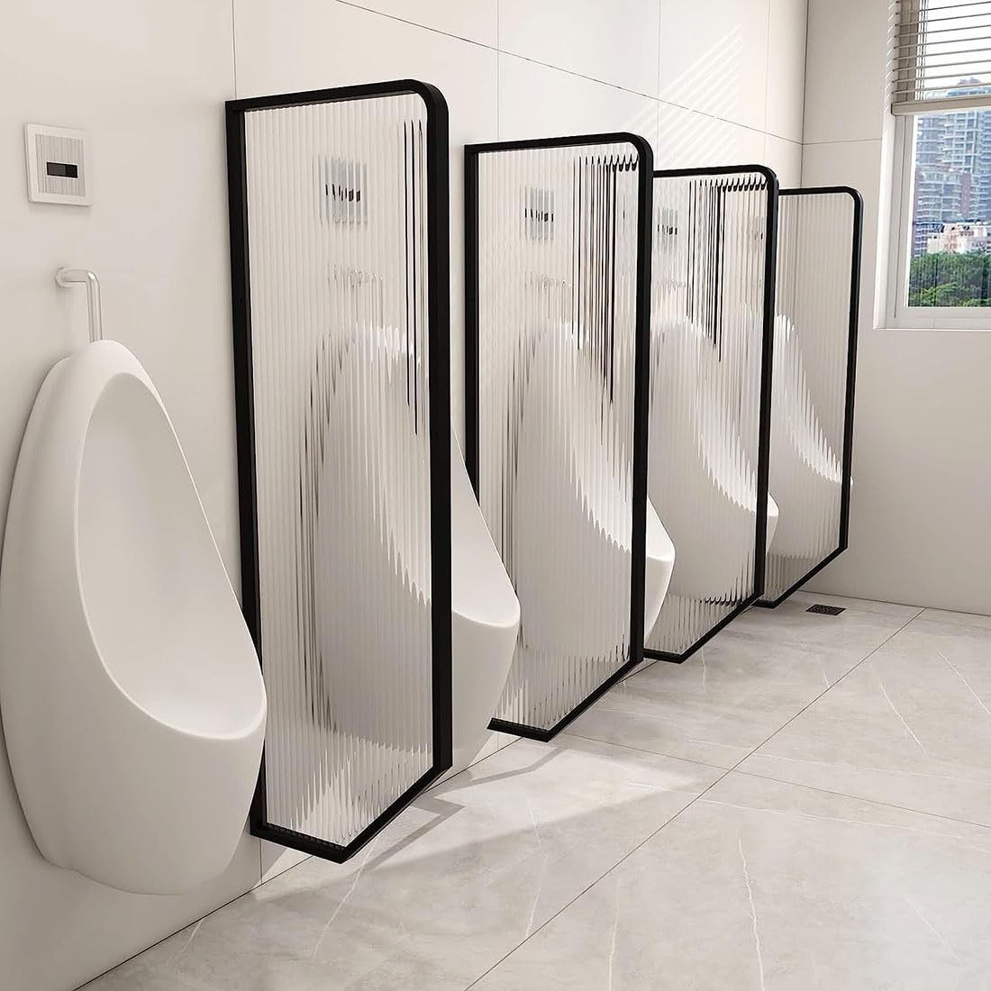 Generico Schermo divisorio a Parete per orinatoi - Parete divisoria Decorativa in Acciaio Inox, divisorio Moderno per bagni pubblici, Soluzione per Una Maggiore Privacy