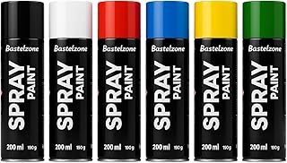 SÜDOR Lot de 6 bombes peinture en aérosol 200 ml graffiti à séchage rapide bombe pour décoration et bricolage sur bois, métal, papier, verre, pierre, plâtre, céramique