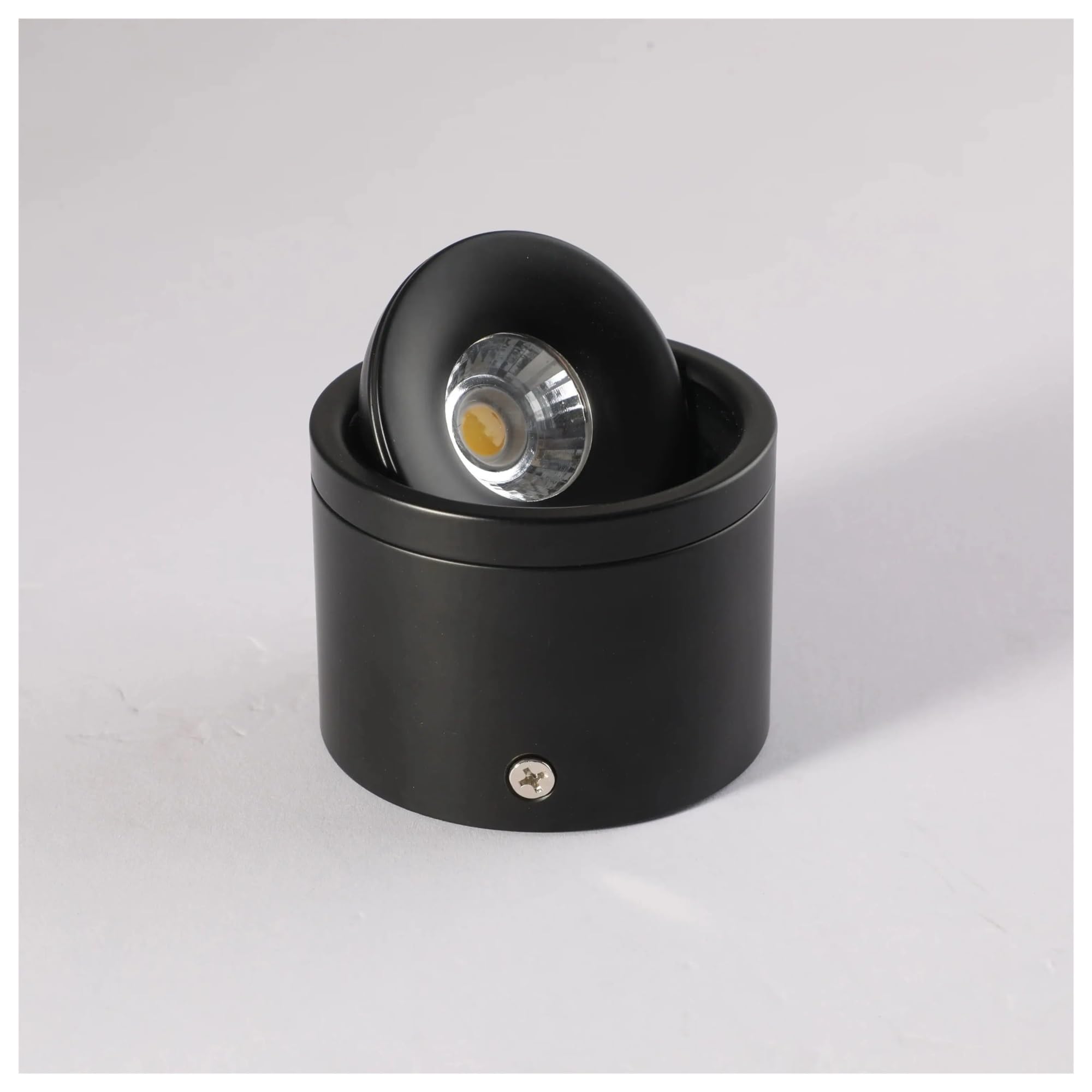 Ściemnialna lampa sufitowa LED montowana na powierzchni 7W15W18W24W, czarna, sufitowa lampa COB, obracane tło, światło punktowe do domu Koncert i wesele(Nero,Warm,12W Dimmable D74MM)
