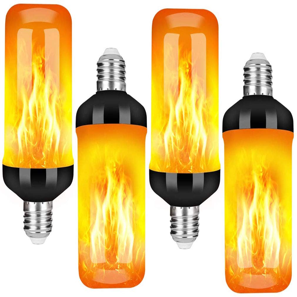 Lampadina A Fiamma 5W, E27 LED Effetto Fuoco Tremolante Lampadina E14 LED Flickering Fire Effect Lampadina con 4 modalità Flicker Fiamma Lampadina per Natale Casa Hotel Bar,E14,4pcs