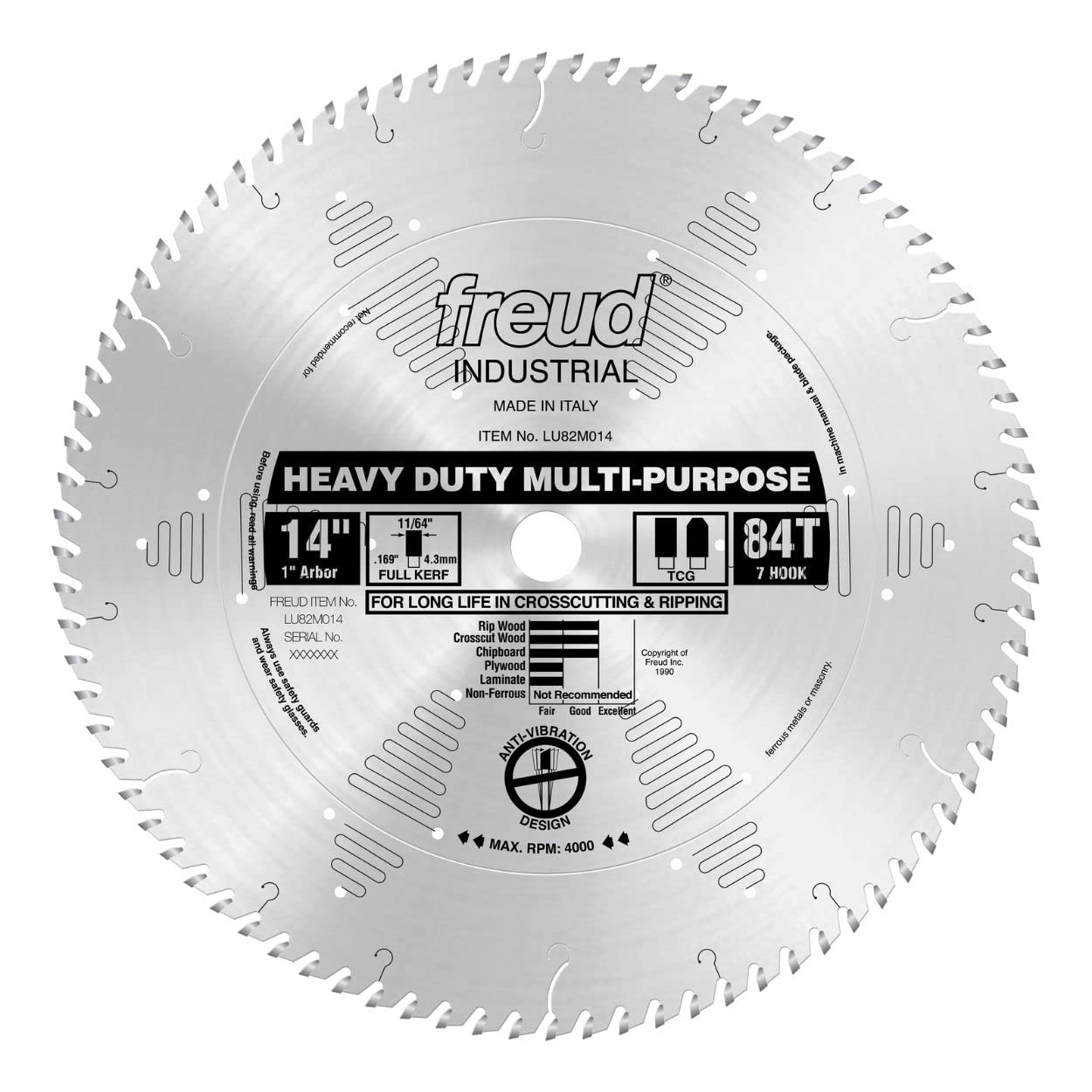 Freud LU82M014 outillage de coupe multi usage pour scie circulaire TCG