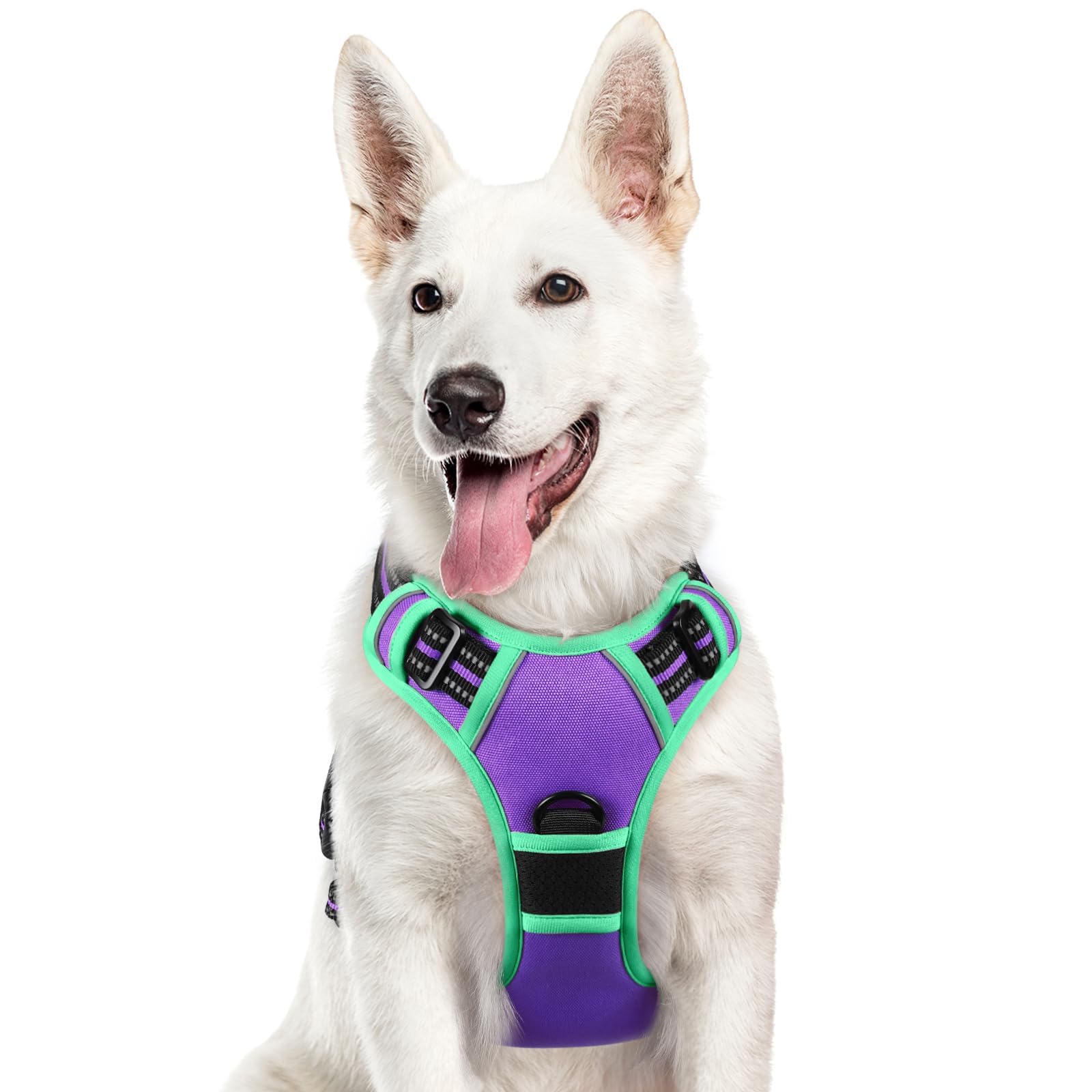 Eagloo Dog Harness for Large Dogs, No Pull Service Vest with Reflective Strips and Control Handle, Adjustable and Comfortable for Walking, No Choke
