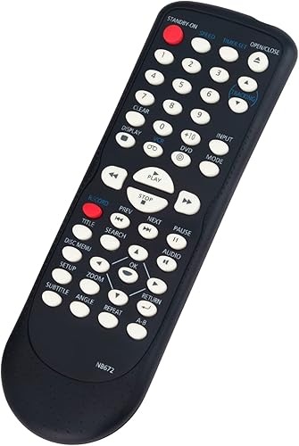 Miniatura 2 de PERFASCIN Control remoto de repuesto NB672 apto para reproductor de CD DVD Magnavox VCR CDV220MW9F7 DV220FX4 DV220MW9 DV220MW9VCR DV220MW9A DV225MG9