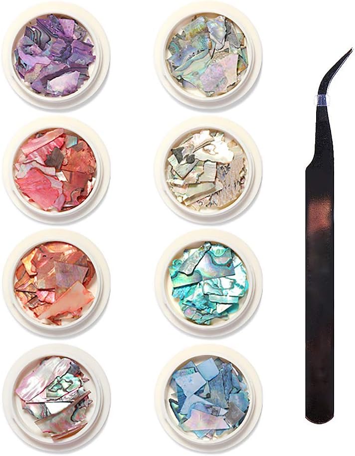 ネイルパーツ シェルフレーク 100 品質保証 シェルストーン ネイル石パーツ 貝殻 夏 スタイルランダム 8個セット デコ素材 ネイルアート マニキュア