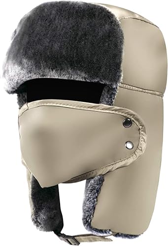 Sombrero de trampero, sombreros de invierno para hombre, sombrero de caza de soldado, sombrero de esquí, máscara resistente al viento