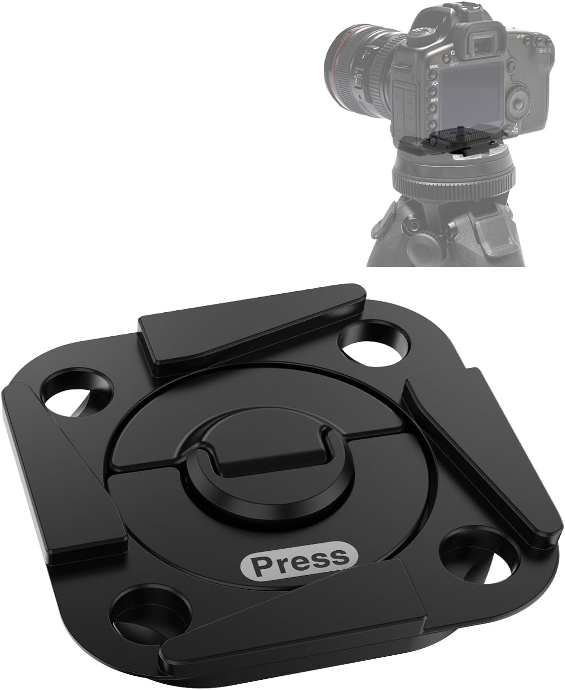 Quick Release Mount Plate - No-Tool Arca-Type Tripod Plate for PD Capture Camera Clip V3, Travel Tripods with Arca-Type Clamps, Low-Profile Aluminum Alloy Design, for Most Standard Socket Cameras
