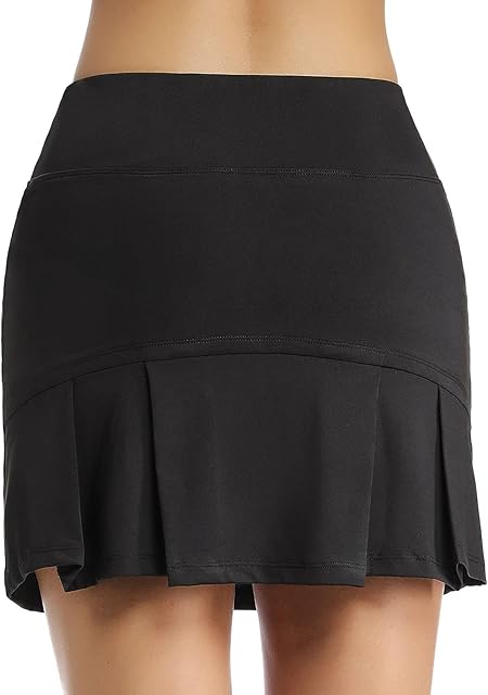 Geekbuzz Women's Active Tennis Golf Skort Pleated Athletic Sports Running Skirt with Pockets and Shorts