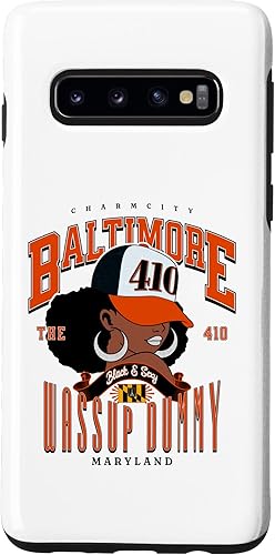 Galaxy S10 410 Area Code Baltimore Maryland Flag Blaq Girl Bmore Pride Case