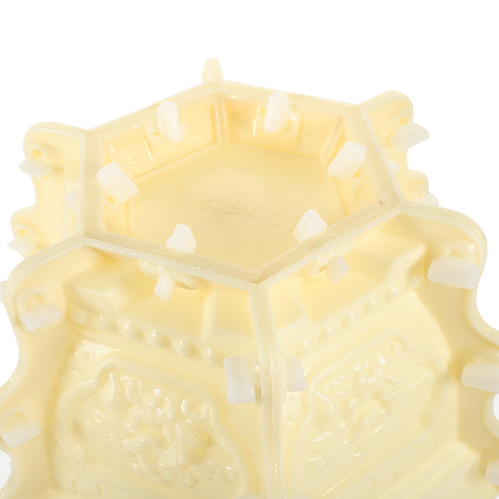 Molde de Fundición para Maceta de Flores DIY para Niños, Plástico Beige | Fácil de Desmoldar y Limpiar, para Manualidades y Actividades Diy, Modelo Hexagonal