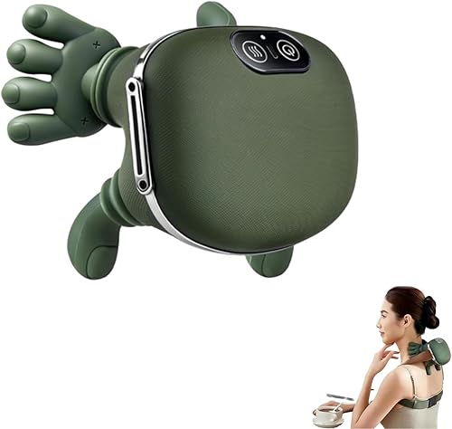 Bellsx - Masajeador de calor al tacto real, masajeador profesional de cuello y hombros, correas ajustables para protección contra caídas, aplicable