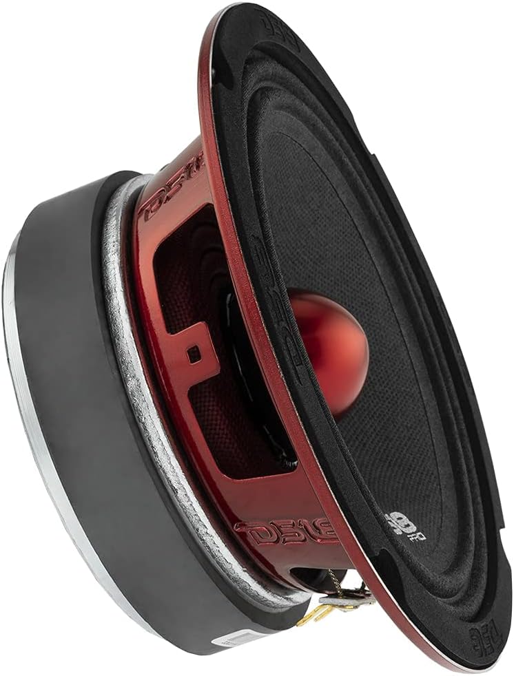 DS18 Pair of 6.5" Midrange Speakers with Pair of Fast Ring Speaker Baffle 500W Max, 4 Ohms - Quality Audio Door Speakers for Car or Truck Stereo Sound System (2 Speakers and Pair of Speaker Baffles)