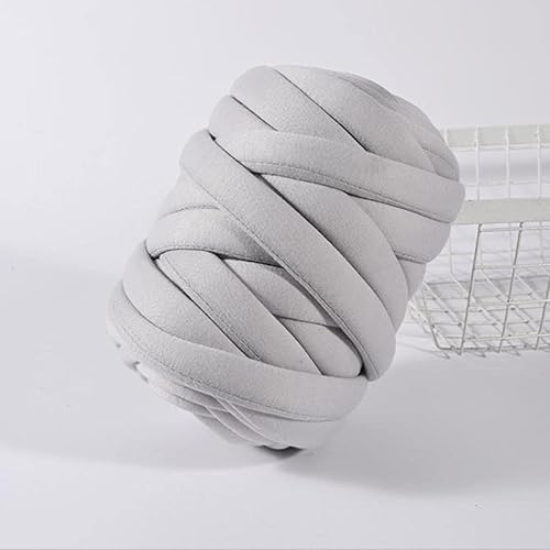 Miniatura 2 de Hilo gigante de 0.55 libras, hilo grueso súper suave, grueso, súper voluminoso, para manta, tejido de dedo, brazo, manualidades, color gris claro