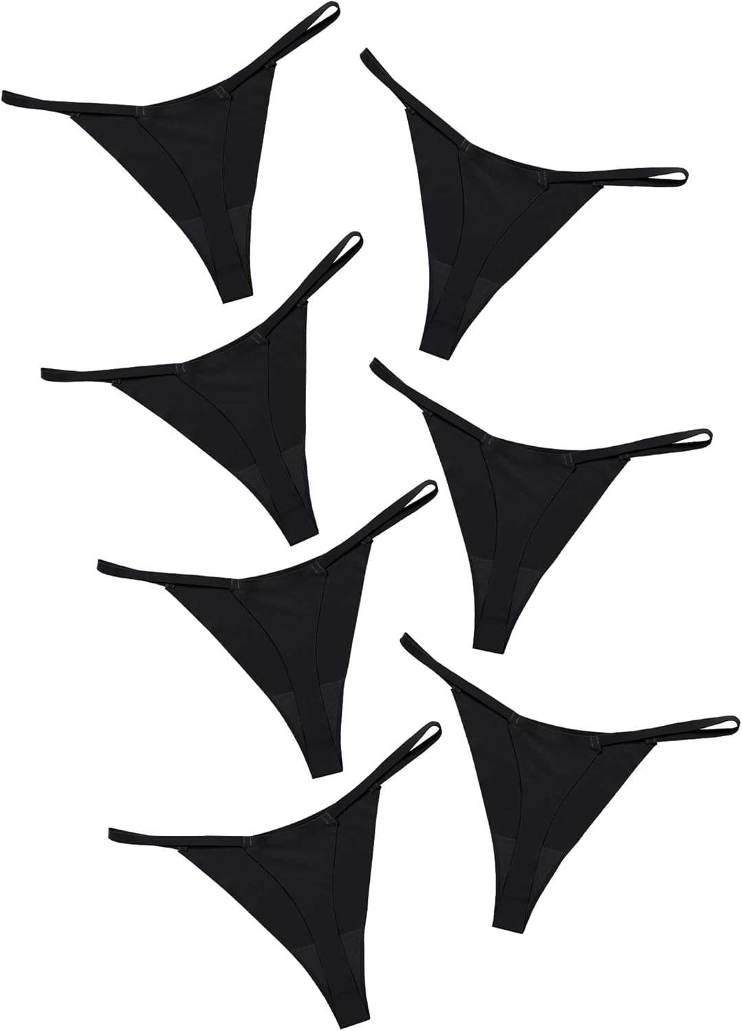 DEANGELMON Seamless G-string Thongs for Women - No Show Thong Underwear Low Rise Stretch Panties Workout Pack