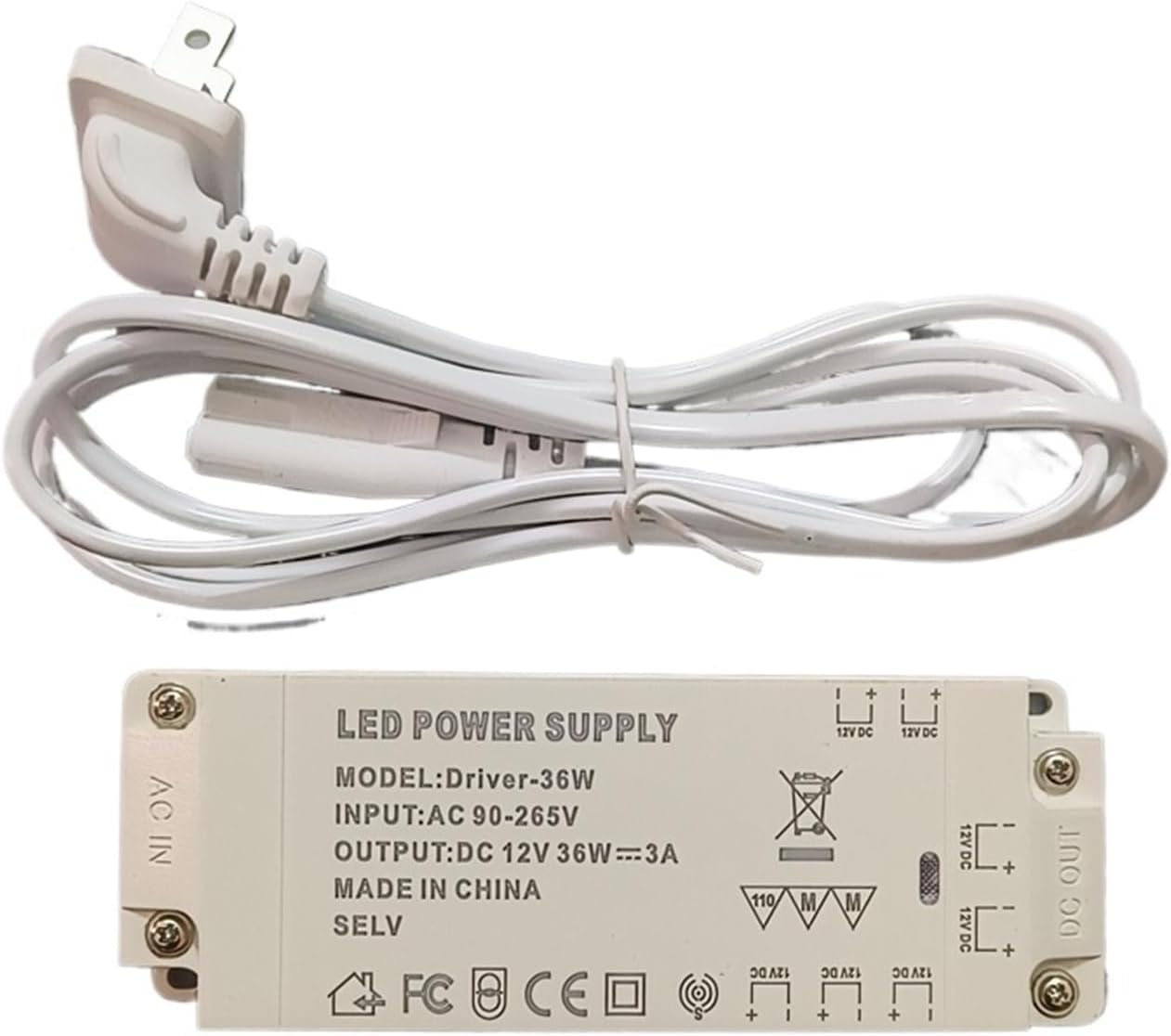 Wardrobe Cabinet LED Light Dedicated Power Supply Controller Transformer Drive Ballast 12V Interface(12V-60W-5A-Long Strip Style)