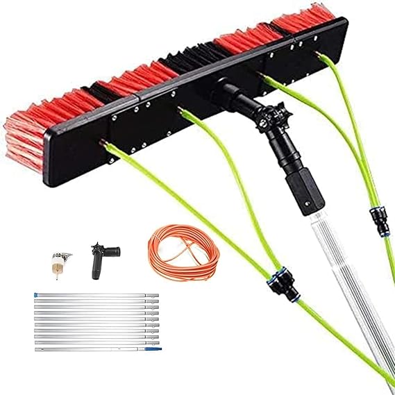 UISEBRT Teleskop Waschbürste 6m - Mit Wasseranschluss Für Fenster & Solaranlagen