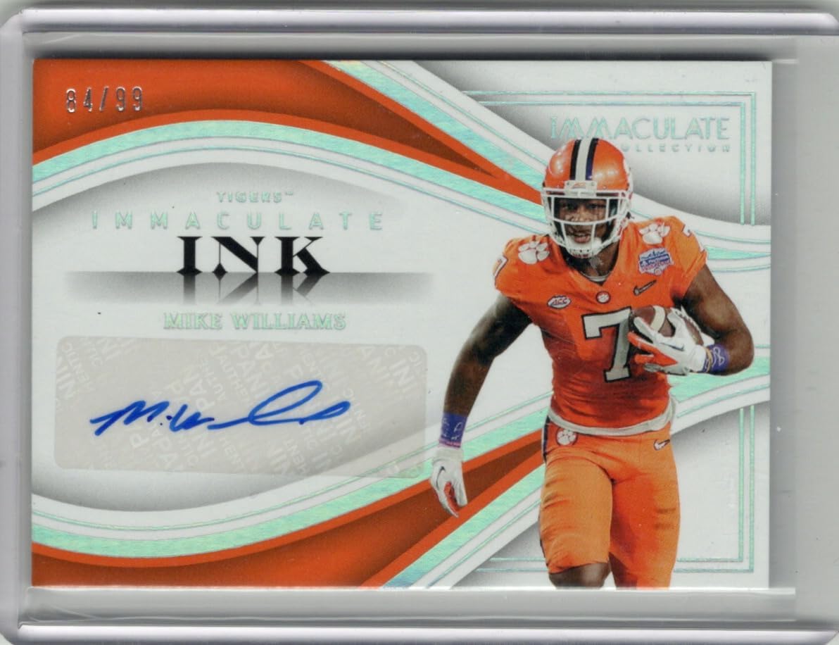 Mike Williams Serial Numbered #84/99 Autographed Orange Parallel Collectible Football Card - 2023 Panini Immaculate Collection Football Card #II-MW (Chargers)
