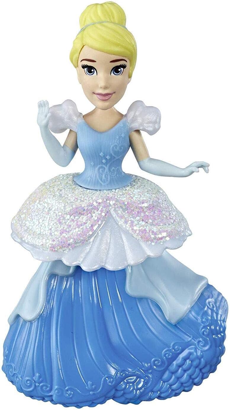 Disney Princess Cinderella Collectible Doll with Glittery Blue & White One-Clip Dress, Royal Clips Fashion Toy