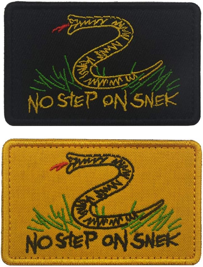 THE FASHION RX 2 Pieces Embroidered No Step On Snek Tactical Morale Patches Military Emblem Badge Fastener Hook and Loop Patch