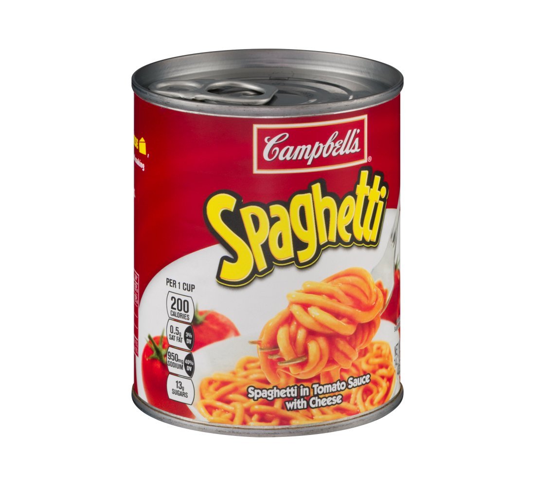 Campbell's Spaghetti in Tomato Sauce with Cheese 14.2oz Can (Pack of 12)