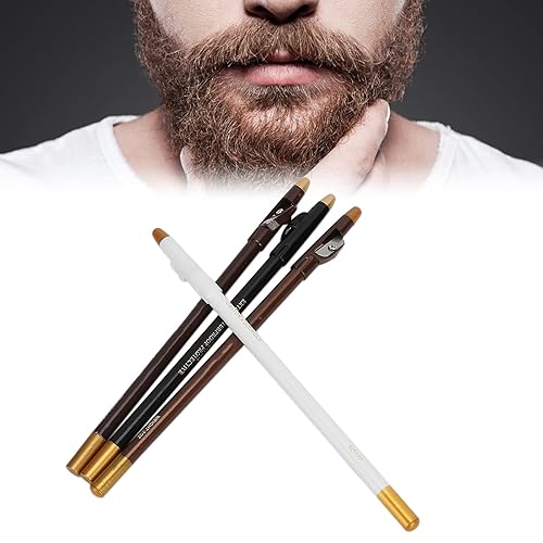 4 lápices de trazado de barba y línea capilar con sacapuntas integrado para un estilo y forma precisos