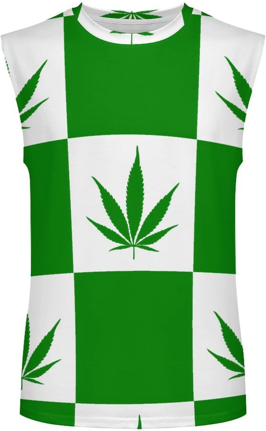 Flag of Canada Weed Men Summer Sleeveless Crew Neck Top 5XL