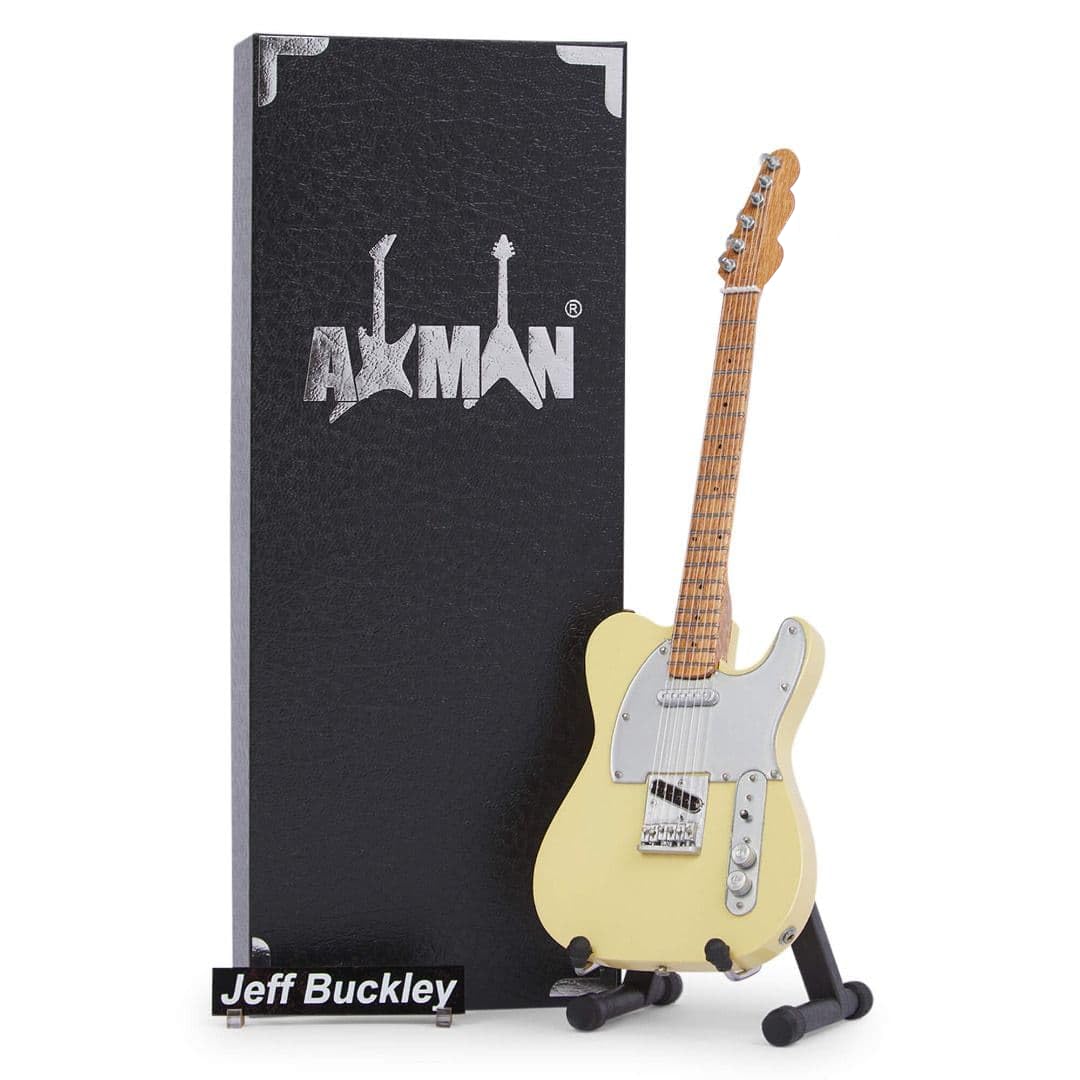 Axman Jeff Buckley Miniature Guitar Replica - Music Gifts - Handmade Ornamental 1/4 Scale - Display Box, Name Tag and Miniature Guitar Stand Included